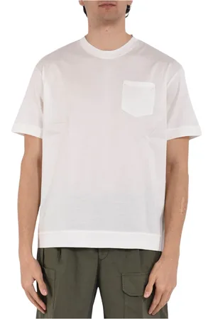 Paolo Pecora Koszulki, Mężczyzna, Biały, 2XL, Bawełniany T-shirt z kieszenią i okrągłym dekoltem
