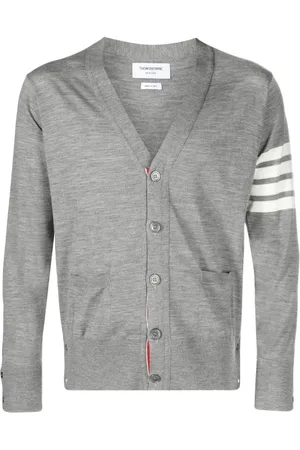 Thom Browne Swetry, Mężczyzna, Szary, 2XL, Cardigans