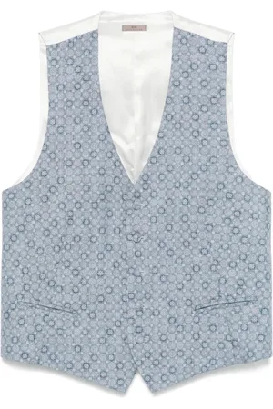Lady Anne Garnitury, Mężczyzna, Niebieski, 2XL, Niebieski Żakiet z Przodu na Guziki