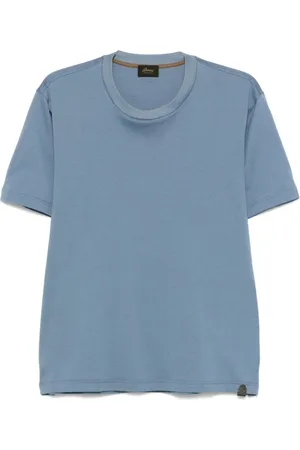 BRIONI Koszulki, Mężczyzna, Niebieski, XL, Bawełna, Lekki niebieski T-shirt z okrągłym dekoltem Azzuro Ss 25