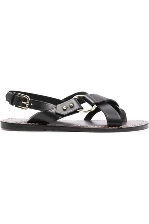 Soeur Buty, Kobieta, Czarny, 37 EU, Czarne Skórzane Sandały z Otwartym Noskiem