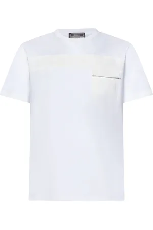 HERNO Koszulki, Mężczyzna, Biały, 3XL, Nylon, Biała Koszulka z Okrągłym Dekoltem i Szczegółami z Nylonu