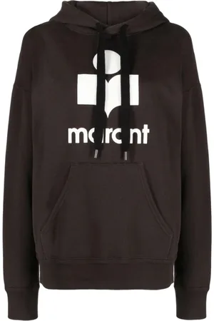 Isabel Marant Bluzy, Kobieta, Czarny, S, Ciemnoszara Bluza z Kapturem z Flockowanym Logo