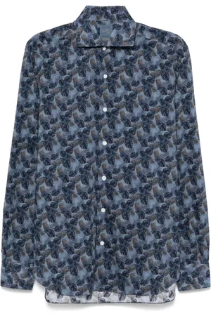 BARBA Koszule, Mężczyzna, Niebieski, 4XL, Niebieska Koszula z Kołnierzykiem Cutaway Długie Rękawy