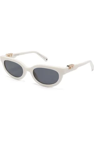 OFF-WHITE Akcesoria, Mężczyzna, Biały, ONE SIZE, Okulary przeciwsłoneczne w stylu kociego oka z octanu