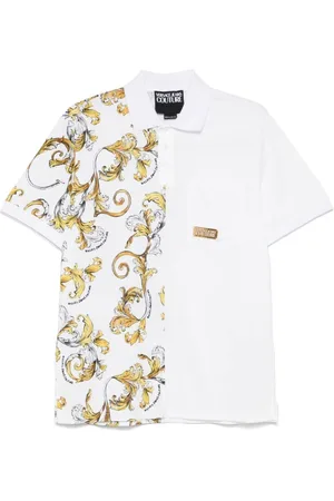 VERSACE Koszulki, Mężczyzna, Biały, 2XL, Biała Krótka Sweterkowa Bluza