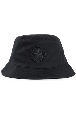 Stone Island Akcesoria, Mężczyzna, Czarny, M, Czarna Bawełniana Twillowa Wyhaftowana Czapka z Daszkiem