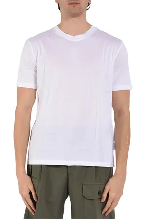 Paolo Pecora Koszulki, Mężczyzna, Biały, XL, Bawełniany T-shirt z Okrągłym Dekoltem