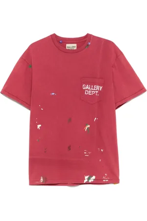 GALLERY DEPT. Koszulki, Mężczyzna, Czerwony, M, Ceglasta Koszulka z Kieszenią i Okrągłym Dekoltem