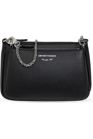 Emporio Armani Torebki, Kobieta, Czarny, ONE SIZE, Torba na ramię z nadrukowanym logo