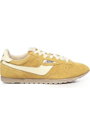 Autry Buty, Mężczyzna, Żółty, 43 EU, Zamsz, Żółte Zamszowe Skórzane Sneakersy