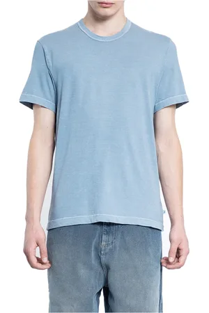 James Perse Koszulki, Mężczyzna, Niebieski, L, Niebieski Bawełniany T-shirt z okrągłym dekoltem