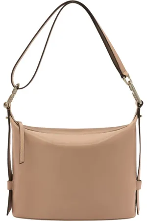 Furla Torebki, Kobieta, Beżowy, ONE SIZE, Miękka skórzana beżowa torba z okuciem Arcosfera
