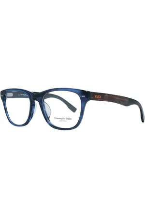 Ermenegildo Zegna Akcesoria, Mężczyzna, Niebieski, ONE SIZE, Niebieskie Okulary Optyczne w Kształcie Prostokąta dla Mężczyzn