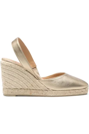 Castaner Buty, Kobieta, Żółty, 40 EU, Metaliczne Wykończenie Buty na Koturnie