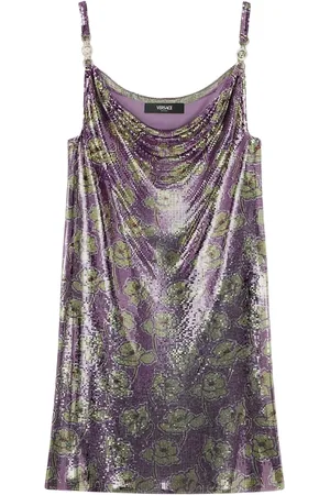 VERSACE Sukienki, Kobieta, Fioletowy, S, Fioletowa Sukienka z motywem Meduzy
