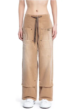 KAPITAL Spodnie, Mężczyzna, brązowy, S, Poszarpane Spodnie Workwear