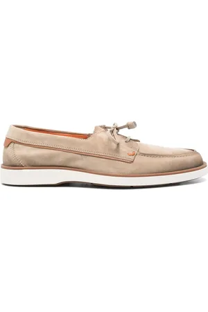 santoni Buty, Mężczyzna, Beżowy, 40 1/2 EU, Beżowe Buty z Mocnymi Szwami