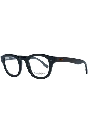 Ermenegildo Zegna Akcesoria, Mężczyzna, Czarny, ONE SIZE, Czarne okrągłe oprawki optyczne dla mężczyzn