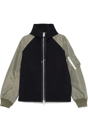 SACAI Bluzy, Mężczyzna, Wielobarwność, M, Granatowy Bluza z Zamkiem i Kapturem