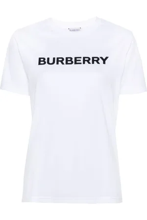 Burberry Koszulki, Kobieta, Biały, M, Bawełna, T-shirt z nadrukiem logo z okrągłym dekoltem