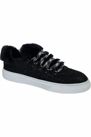 Hogan Buty, Kobieta, Czarny, 38 1/2 EU, Zamsz, Zimowe zamszowe buty z brokatem