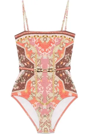 ZIMMERMANN Stroje kąpielowe, Kobieta, Wielobarwność, M, Wylie Belted Bandeau One Piece