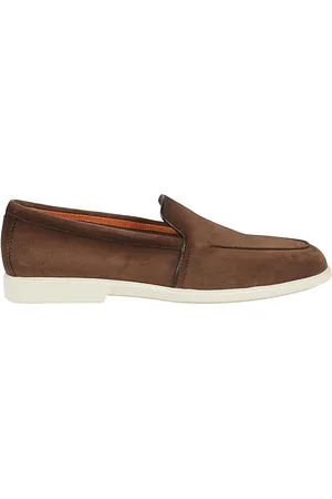santoni Buty, Mężczyzna, brązowy, 43 1/2 EU, Zamsz, Brązowe Malibu Mokasyny