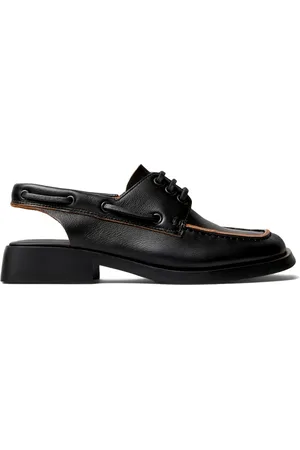 Camper Buty, Kobieta, Czarny, 36 EU, Czarne Slingback Sznurowane Buty na Niskim Obcasie