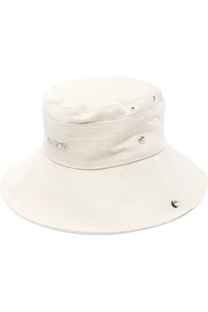 Jacquemus Akcesoria, Mężczyzna, Biały, 60 CM, Beżowy kapelusz typu bucket z regulowanym sznurkiem