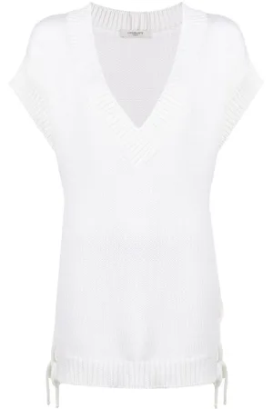 CHARLOTT Swetry, Kobieta, Biały, 2XS, V-neck Knitwear