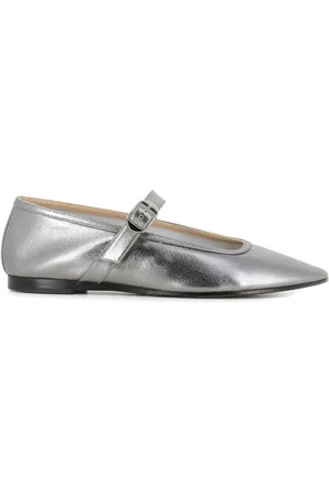 Le Monde Beryl Buty, Kobieta, Szary, 41 EU, Srebrny Sprzączka Skórzane Buty Niski Obcas