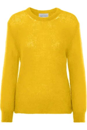 American Dreams Swetry, Kobieta, Żółty, ONE SIZE, Żółty Oversize Sweter Z Włókien Mohair