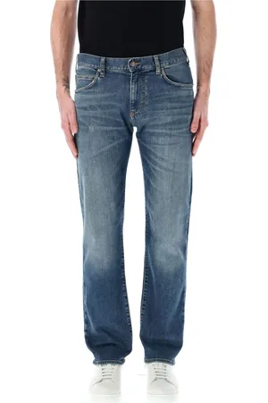 Emporio Armani Jeansy, Mężczyzna, Niebieski, W32, Niebieskie Vintage Regular Fit Jeansy