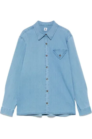 THE GARMENT Bluzki, Kobieta, Niebieski, XS, Niebieska Koszula z Klasycznym Kołnierzem Długie Rękawy
