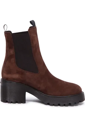 Hogan Buty, Kobieta, brązowy, 39 EU, Botki Damskie w Stylu Chelsea