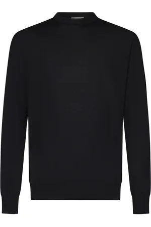 Jil Sander Bluzy, Mężczyzna, Czarny, XL, Czarny Sweter z dekoracją Intarsia