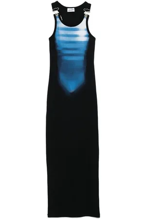 Jean Paul Gaultier Sukienki, Kobieta, Czarny, M, Czarna Sukienka Bez Rękawów z Odkrytymi Plecami