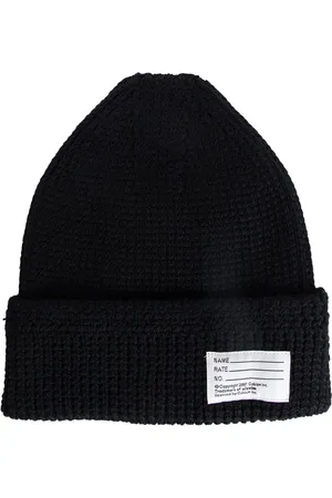 VISVIM Akcesoria, Mężczyzna, Czarny, ONE SIZE, Czarna Wełniana Czapka z Metką