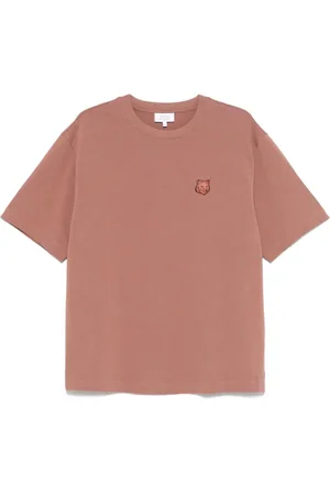 Maison Kitsuné Koszulki, Mężczyzna, brązowy, XS, Oliwkowa Crew Neck T-shirt