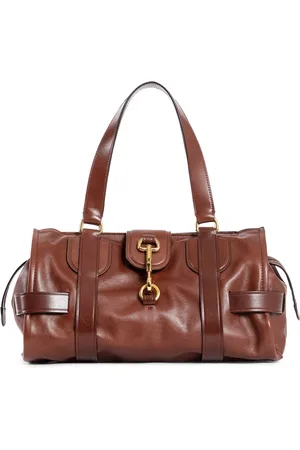 Chloé Torebki, Kobieta, brązowy, ONE SIZE, Elegancka Skórzana Torebka z Charmsami