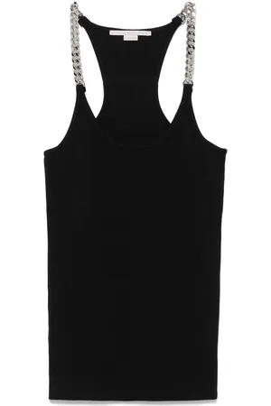 Stella McCartney Koszulki, Kobieta, Czarny, S, Top bez rękawów Racerback