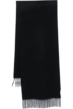 Lady Anne Akcesoria, Mężczyzna, Czarny, ONE SIZE, Kaszmir, Kaszmirowy Czarny Frędzlowy Szalik