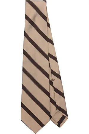 BARBA Akcesoria, Mężczyzna, brązowy, ONE SIZE, Paski w Diagonalne Wzory Spiczasty Krawat