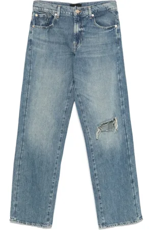 7 for all Mankind Jeansy, Kobieta, Niebieski, W26, Denim, Indigo Straight Leg Jeansy