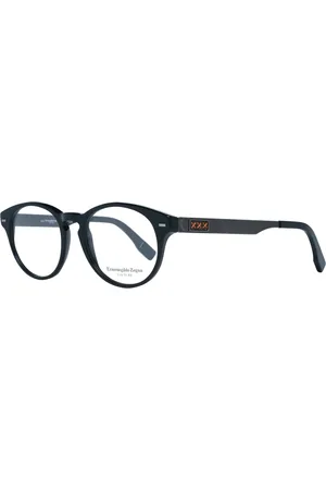 Ermenegildo Zegna Akcesoria, Mężczyzna, Czarny, ONE SIZE, Czarne okulary męskie w kształcie okrągłym