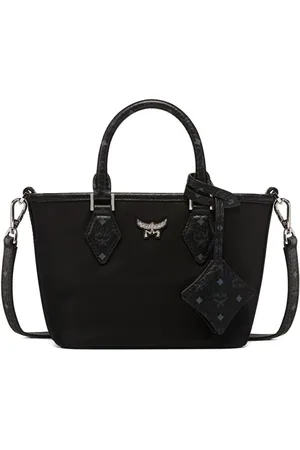MCM Torebki, Kobieta, Czarny, ONE SIZE, Czarna Torba z Górnym Zamkiem
