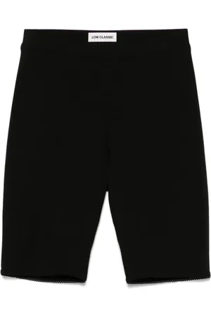 Low Classic Szorty, Kobieta, Czarny, S, Czarne Elastyczne Obszycie Talii Picot Spodenki