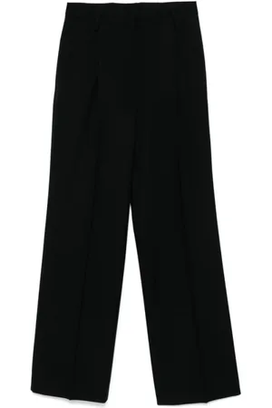 DRIES VAN NOTEN Spodnie, Kobieta, Czarny, S, Wełna, Spodnie z szerokimi nogawkami