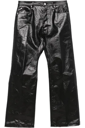 Rick Owens Spodnie, Mężczyzna, Czarny, W32, Bawełna, Szerokie spodnie
